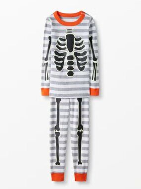 Hanna Andersson Halloween Skeleton Costume Pajamas Long Johns Sz 3 3T